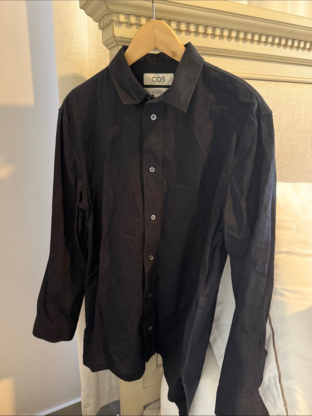 COS Navy Long-Sleeve Cotton Dress Shirt